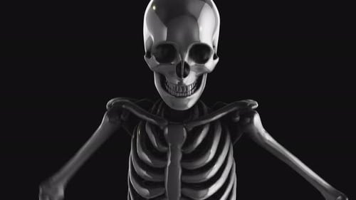 Dancing 3D Metallic Skeleton Animation for Halloween Parties