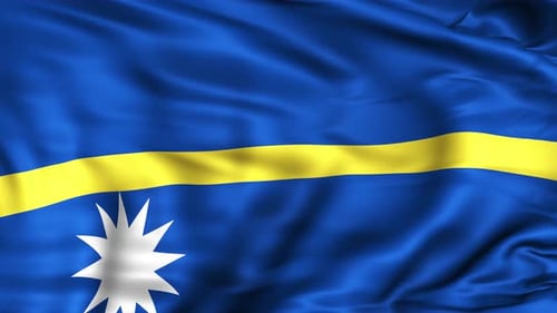 Nauru National Flag Waving Realistic Animation