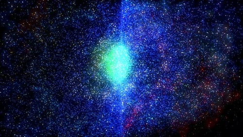 Graphiques animés d'arrière-plan, particule colorée animée