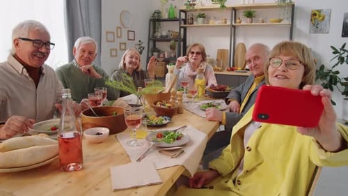 Group of Senior Adults Taking a Selfie