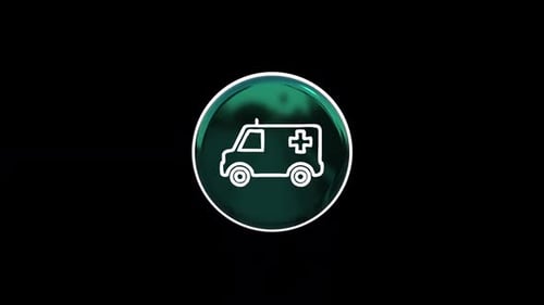 Animated 3D Ambulance Icon for Medical Projects