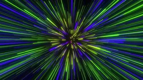 Abstract Neon Light Speed Warp Background Animation