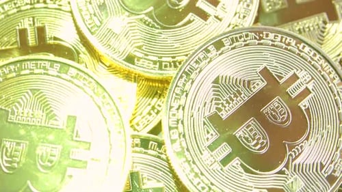 Bitcoins Close Up