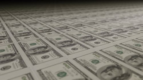 Seamless Animated Pattern of Hundred Dollar Bills