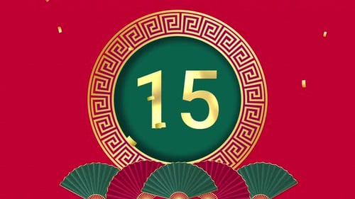 Digitaler Countdown-Timer im asiatischen Stil von dreißig Sekunden bis Null (30-0)