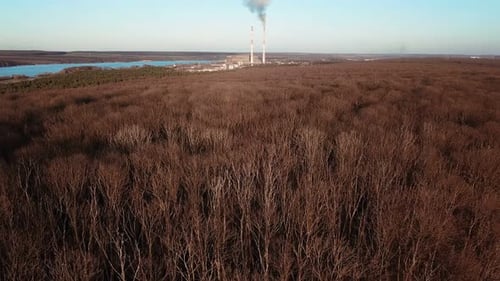 Power Station is Working in the Autumn