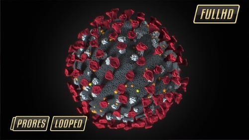 3D Animated Rotating Coronavirus Particle Medical Background