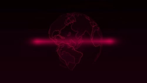Rote digitale Animation mit Eart-Schleife, 4K