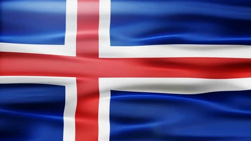 Waving Icelandic Flag Seamless Background Loop