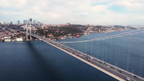Luftaufnahme der Istanbuler Bosporus-Brücke