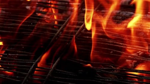 Grill Flames Close Up