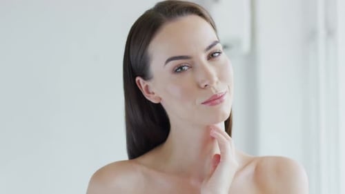 Close-up of a Beautiful Young Adult Woman's Face