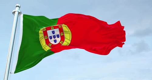 Realistic Waving Portugal National Flag Loop