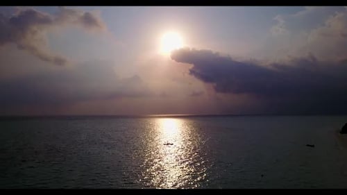 Aerial view seascape of relaxing resort beach holiday by blue sea with white sandy background of a d
