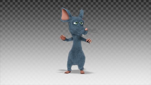 Funny 3D Cartoon Rat Character Dancing Loop Animation