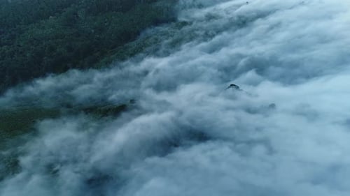 Aerial View of Mountains with Cloudscape