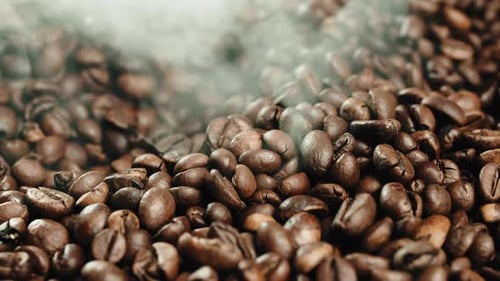 Geröstete Kaffeebohnen Nahaufnahme