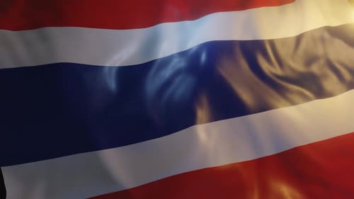 Waving Flag of Thailand Animated Background Loop