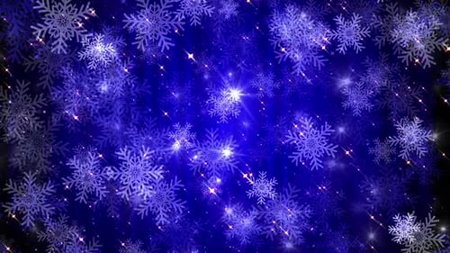 Animated Snowflakes and Twinkling Stars Winter Christmas Background Loop