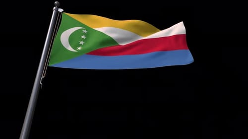 Flagge der Komoren mit Alphakanal 4K