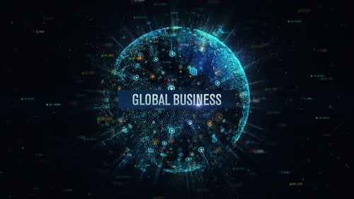 Digital Earth Global Business Technology Network Animation