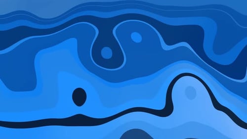 Abstract Blue Fluid Waves Seamless Loop Background Animation