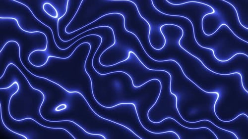 Abstract Blue Neon Line Waves Animated Background Loop