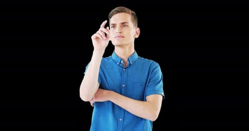 Man Interacting with Invisible Interface