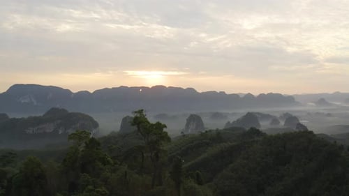 Aerial Mountain And Fog