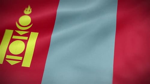 Realistic Waving Flag of Mongolia Animation