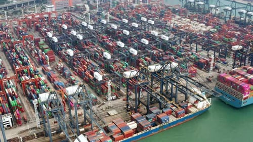 Cargo Container Port in Hong Kong