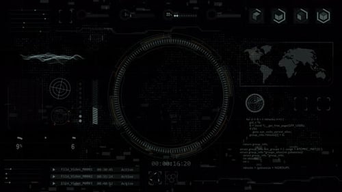 Head-up-Display-Technologie (HUD UI) -Schnittstellenbildschirm mit futuristischen Elementen Graph Alpha-Kanal
