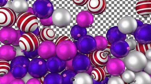 Festive Christmas Baubles Falling Transition