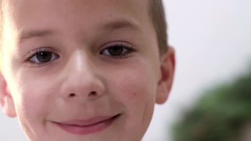 Portrait of a 7Year Boy with Big Eyes