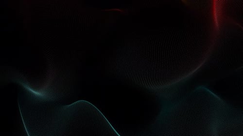 Cyan Red Color Fluid Particle Liquid Motion Wave