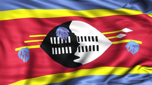 Eswatini National Flag Waving in Realistic Animation