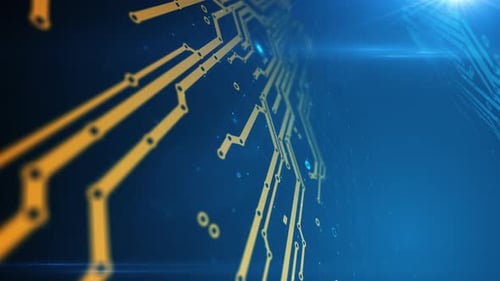 Futuristic Technology Circuit Board Animation Background