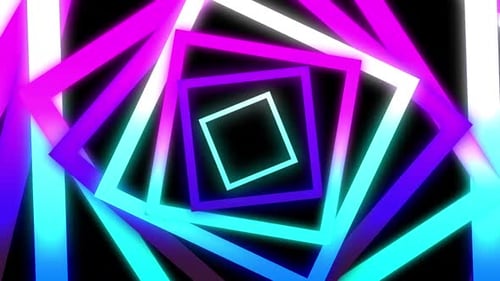 Glowing square abstract background with digital element moving effect.