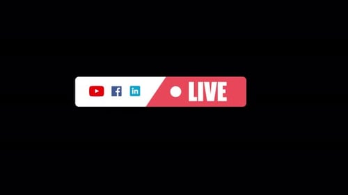 Livestream-Banner für soziale Medien Alphakanal 4K
