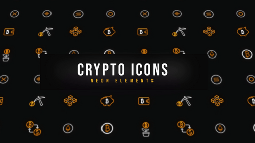 Animated Crypto Currency Neon Icons Pack