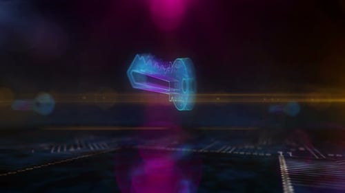 Schlüsselsymbol für Cybersicherheit, schleifbar, 3D