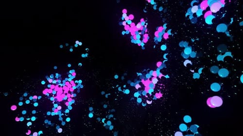 Dynamic Neon Pink Blue Spheres Abstract Swirling Background
