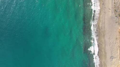 Azure texture of the sea aerial view 4 K Turkey Alanya