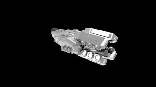 Defense spaceship crossing orbit