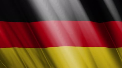 Waving German Flag Animation Loop with Realistic Fabric Texture
