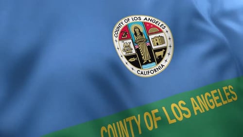 Bandera del condado de Los Ángeles/Bandera del condado de Los Ángeles (California) - 4K