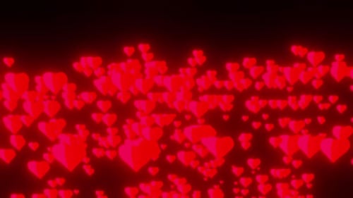 Red Hearts Sobe Loop Background no Dia dos Namorados HD