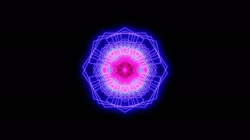 Abstract Neon Geometric Tunnel Loop Background