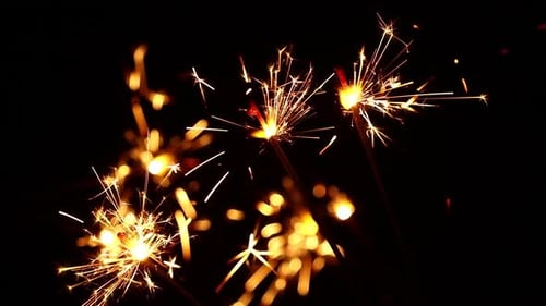 Sparklers Burning Brightly in the Dark