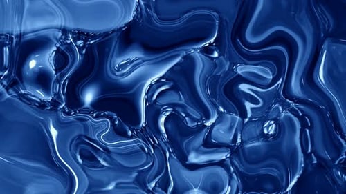Liquide marbré ondulé brillant tendance de couleur bleue